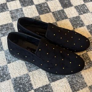 May Anthony Black Studded Loafers